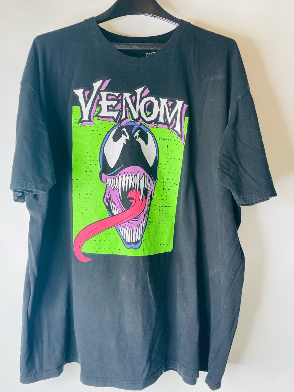 Marvel Venom Tee - Black with Neon Green & Hot Pink Print